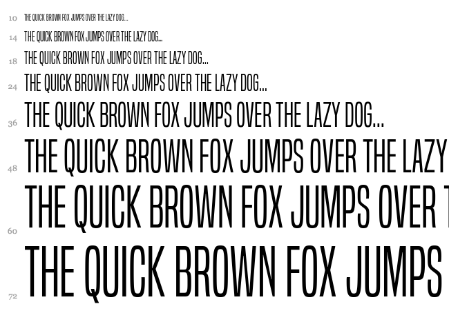 Built Titling font waterfall